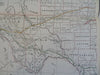 Texas Eastern & Western Dallas El Paso c.1880's-90 Cram large two sheet map