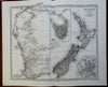 Western Australia Perth New Zealand Tasmania Auckland 1876 Stieler detailed map