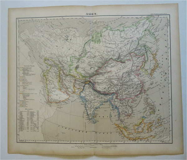 Asia Ottoman Empire Arabia Iran British India Qing Empire 1886 Flemming map