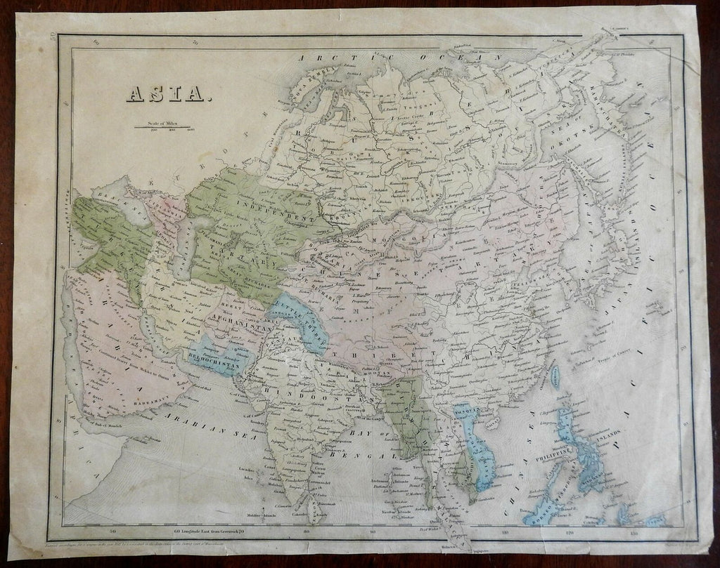 Asia Ottoman Empire Qing Empire British Raj Russian Empire 1841 Boynton map