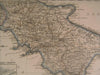 South Italy 1867 antique engraved hand color map