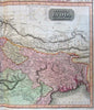 British India Nepal detailed large inset Cabul 1817 Thomson engraved map