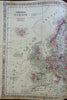 Europe France Ottoman Empire Italy Iberia 1864 Johnson & Ward civil war era map