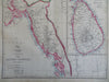 Farther India Myanmar Ceylon Calcutta Sri Lanka c. 1856-72 Weller map