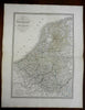 Kingdoms of Belgium and Holland Flanders Brabant 1854 Lapie large folio map