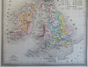 Geological British Isles Ireland UK Mineralogy Geology c. 1870 Fosset map