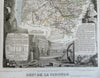 Gironde France Department Bordeaux 1856 Levasseur decorative pictorial map