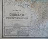 German Confederation Austria Prussia Bavaria Saxony c. 1855-60 Fullarton map