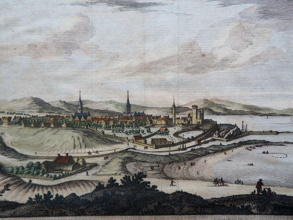 St. Andrew Scotland c. 1720's charming scarce hand colored birds-eye view print