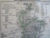 Grand Duchy of Hesse Mainz Darmstadt Frankfurt 1852 Flemming detailed map