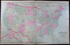 U.S. United States Russian America Alaska Texas Indian Territory 1879 fine map