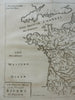 Rivers of France Seine Loire Rhine 1711 John Senex engraved map