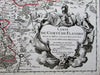 Flanders Holland Belgium Low Countries w/ cartouche 1704 old antique folio map