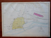 Delhi British India Palaces River Jumna c. 1856-72 Weller city plan map
