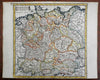 Holy Roman Empire Germany Austria Bohemia 1713 Moll miniature map hand color