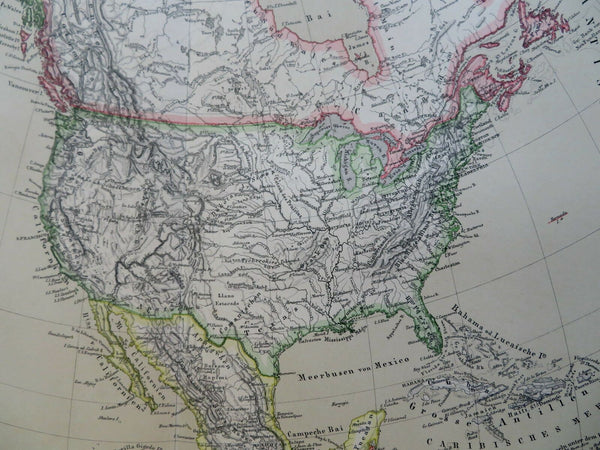 North America United States Canada Mexico Alaska Caribbean 1886 Flemming map