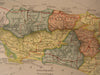 Central Java Batang South East Asia 1895 antique color lithograph map