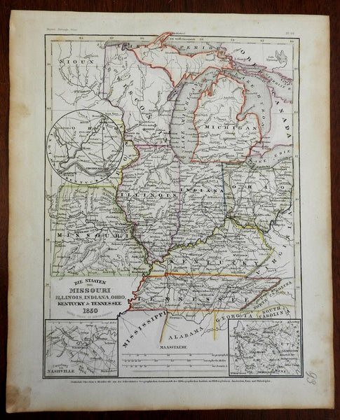 Midwest United States Wisconsin Illinois Michigan Ohio Kentucky 1850 Meyer map