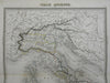 Ancient Italy Roman Empire Cisalpine Gaul c. 1850 Tardieu large engraved map