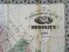 Brooklyn City Plan New York 1868 Bishop large decorative scarce map hand color