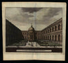 Spain El Escorial Espana 1715 Van der Aa lof of 4 miniature engraved prints