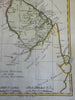 Guyana French Guyana Suriname South America 1780 Bonne engraved map