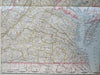 Virginia & West Virginia 1887-90 Cram scarce large detailed two sheet map