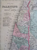 Holy Land Palestine Israel Jerusalem Dead Sea 1888 Bradley-Mitchell map