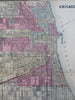 Chicago Illinois City Plan Lake Michigan c. 1882 Mitchell map