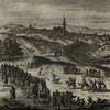 Seville Spain 1715 charming van der Aa miniature engraved birds-eye city view
