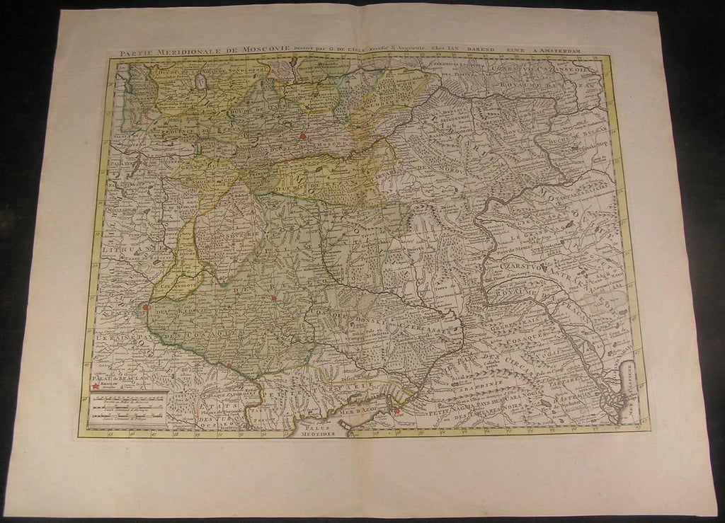 Moscow Russia Lithuania Poland Moscovie c.1790 Elwe folio antique hand color map