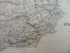 Spain & Portugal Madrid Lisbon Seville Barcelona 1865 Johnston large folio map