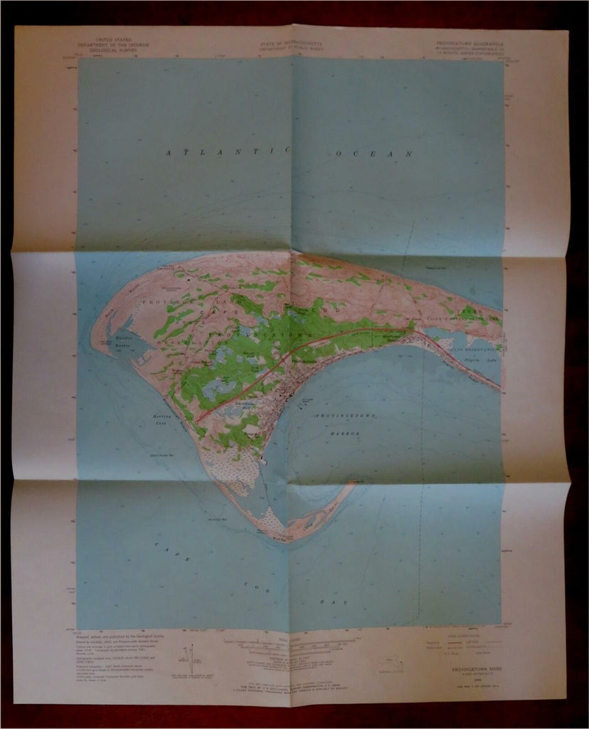 Provincetown Massachusetts Barnstable Co. Atlantic coast 1961 Topo Chart