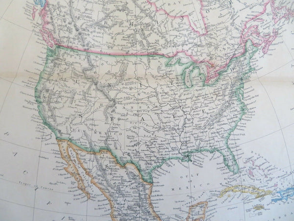North America United States Canada 1860 Lowry large color map
