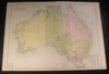 Australia New South Wales Queensland c.1870 antique engraved color map