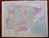 Spain & Portugal Madrid Lisbon Barcelona Seville 1856 DeSilver engraved map