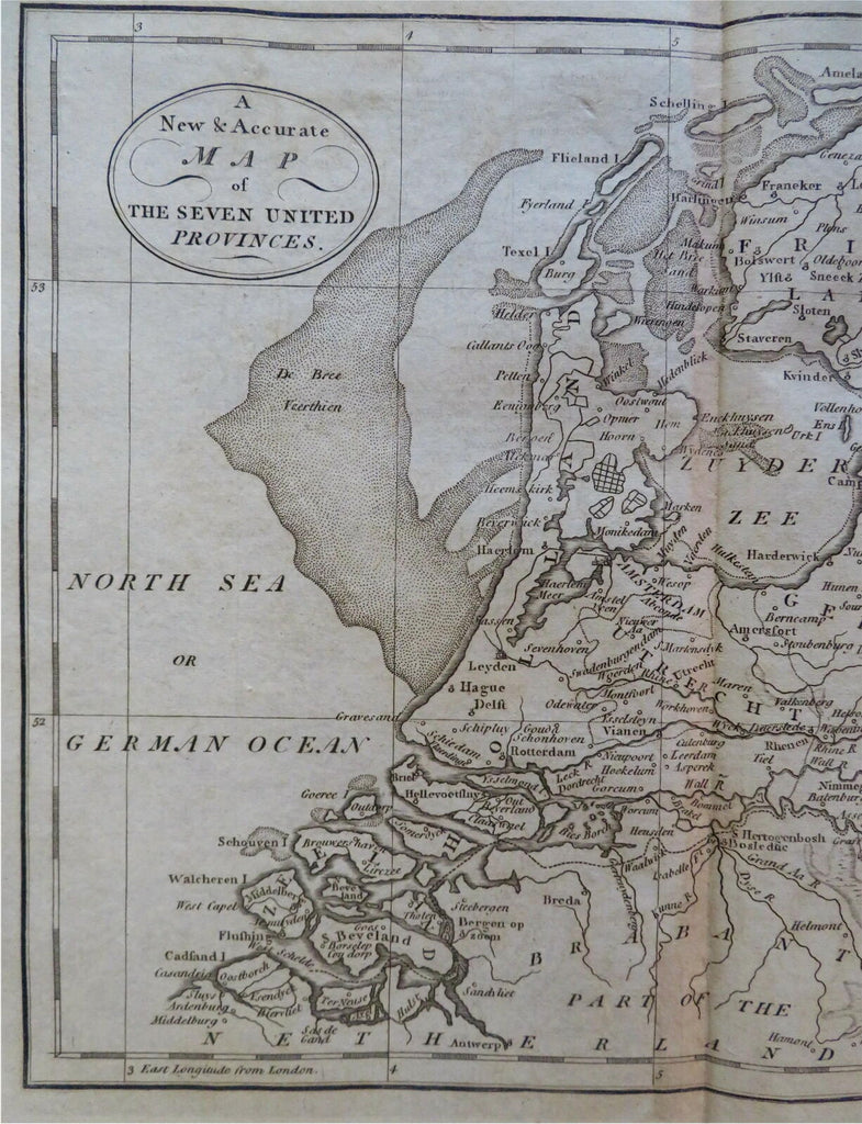 Seven United Provinces Netherlands Holland Utrecht Friesland 1790's Cary map