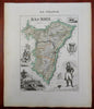 Lower Rhine France Province Strasbourg 1850 Villerey decorative map