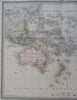 Oceania Australia New Zealand Polynesia Hawaii 1861 Tardieu large hand color map