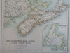 Canadian Maritimes Nova Scotia Newfoundland 1890 scarce folio Scribner-Black map