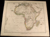 Africa continent Sahara Hottentots 1855 Flemming old antique map