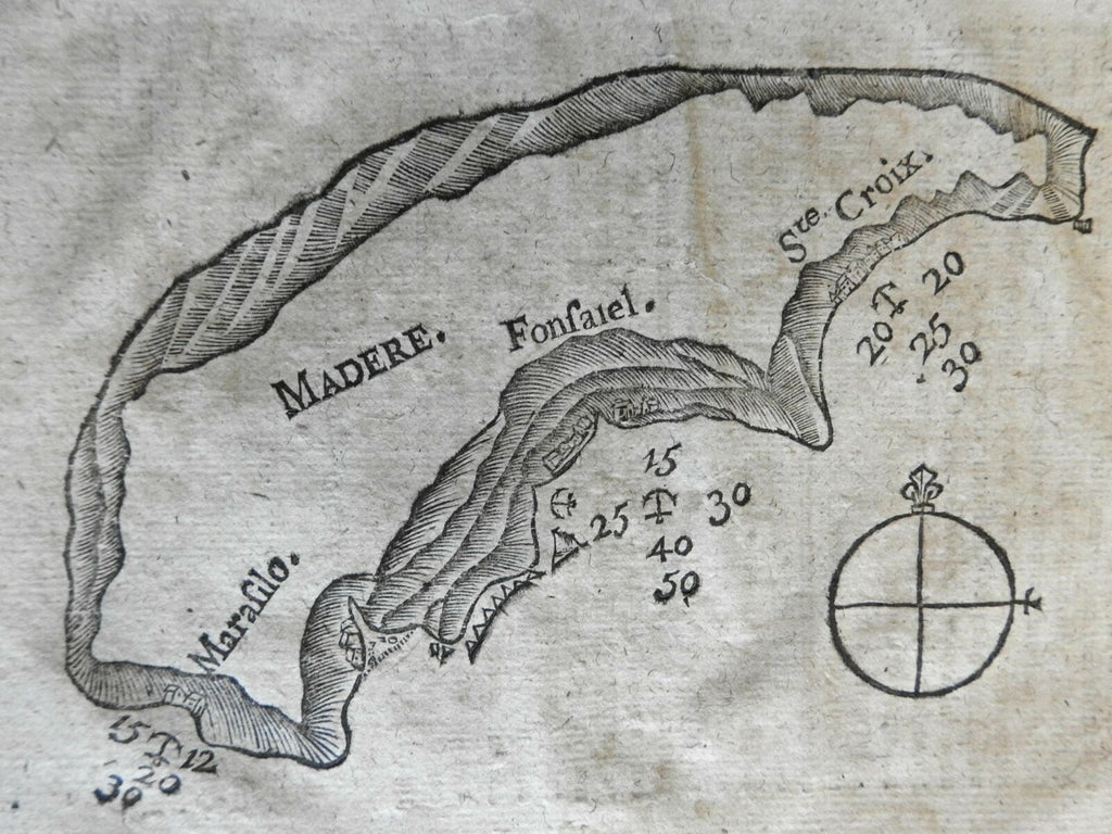 Island of Madeira Portugal Atlantic Islands 1785 Miniature Coastal Harbor Map