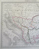 Ottoman Balkans Albania Serbia Bosnia Bulgaria c. 1840-45 decorative map