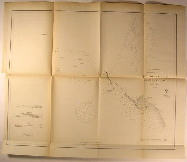 St. George's Reef Crescent City California 1872 U.S.C.S. old nautical chart