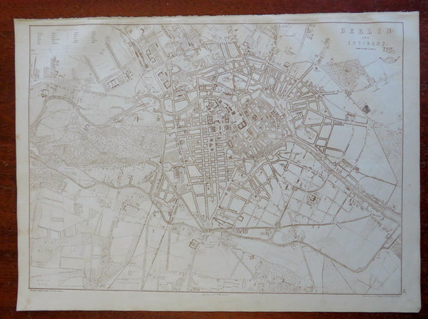 Berlin Kingdom of Prussia Germany c. 1856-72 Weller detailed city plan