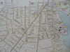 Pawtucket Rhode Island c. 1890's detailed city plan churches schools mansions