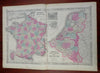 France & Low Countries 1863 Johnson & Ward large folio sheet scarce Map