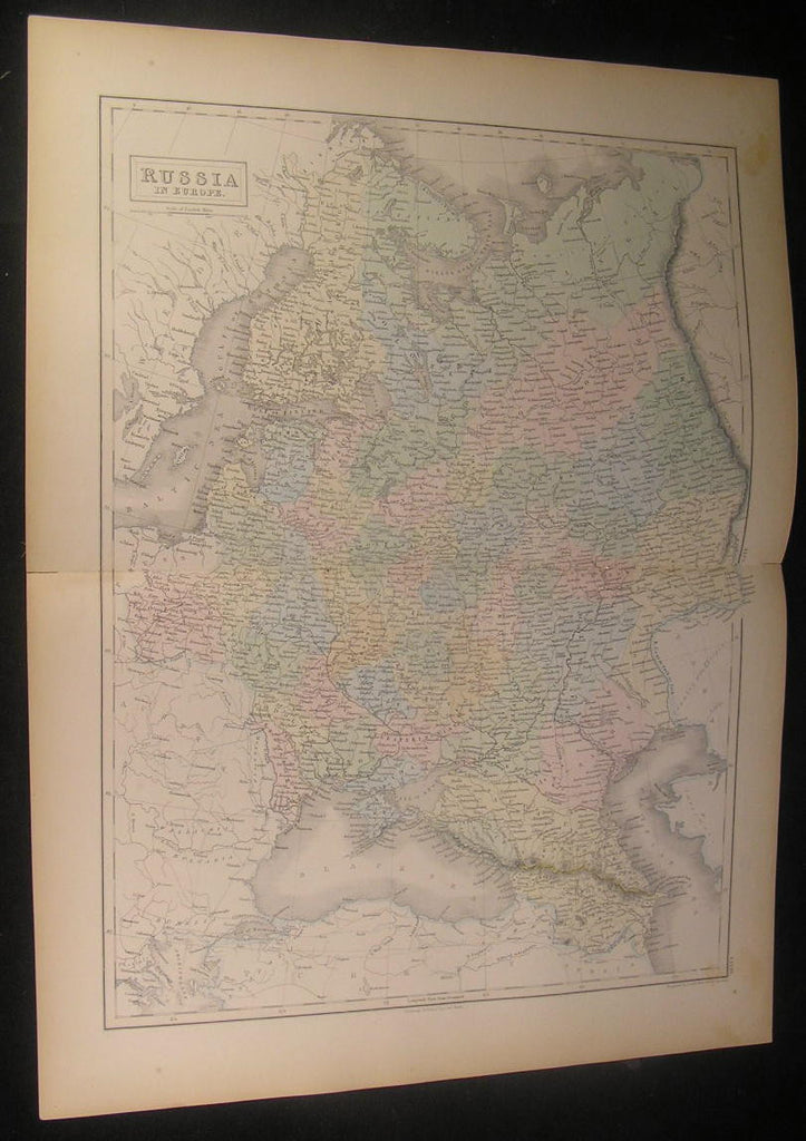 Russia in Europe Crimea Gulf of Finland 1854 Hall AC Black antique color map
