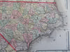 North & South Carolina states w/ Charleston inset 1888 Bradley-Mitchell map