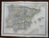 Iberian Spain & Portugal Madrid Lisbon Seville 1863 Dufour & Dyonnet folio map